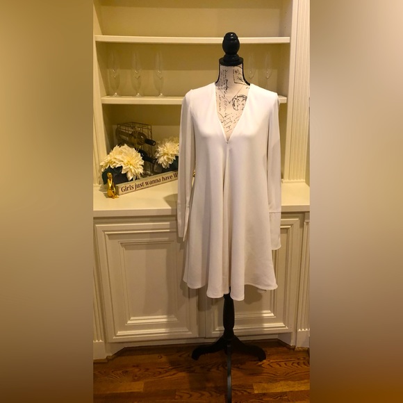 Proenza Schouler Cream V-Neck Dress-Size 2 - Picture 3 of 6